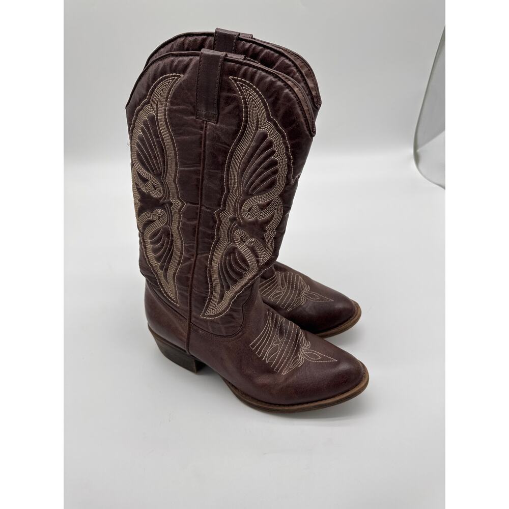 COCONUTS By Matisse CHANCE Brown VLEATHER Pull-On WESTERN Cowgirl Boots‎ 10 M